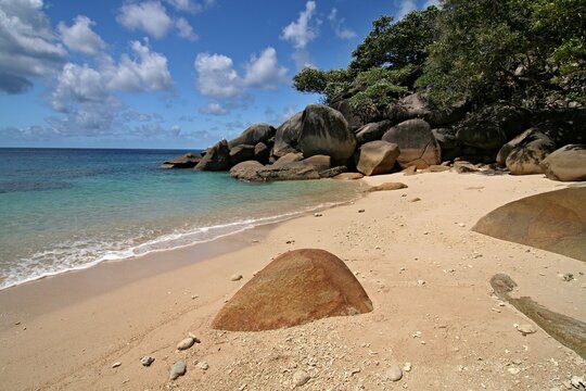 View Of Fitzroy Island Beach And Coral Sea. Australia.