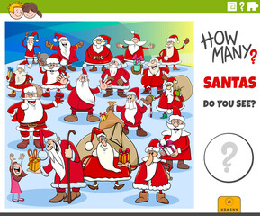 how many Santa Clauses educational task for kids