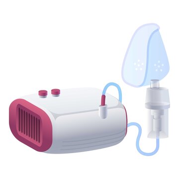 white and red nebulizer machine with mask clip art preview