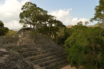 The ruins of the Mayan temple city of Copan in the jungles of Honduras in Central America