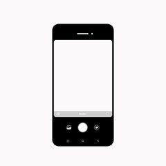 Modern smartphone with camera application. Vector