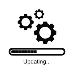 Loading process. Update system icon. Concept of upgrade application progress icon for graphic and web design on white background