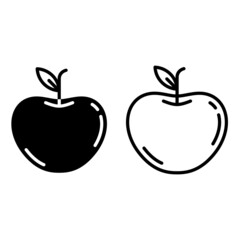Apple icon vector set. Garden illustration sign collection. Food symbol.