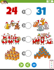 greater less or equal cartoon game for kids