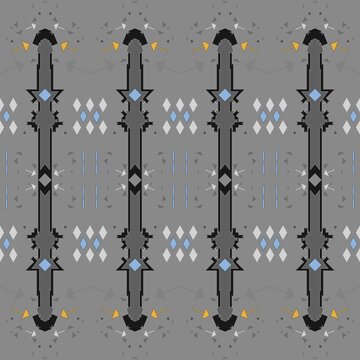 Seamless abstract pattern of geometric shapes in constructivism style.