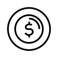 dollar coin of money financial banking commerce and market theme Vector illustration