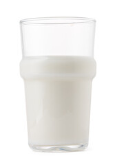 Glass of milk isolated on white background