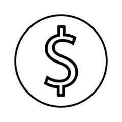 dollar sign icon vector graphic