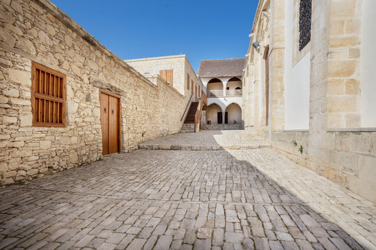The cobbled street of the Kykkos Monastery in Troodos