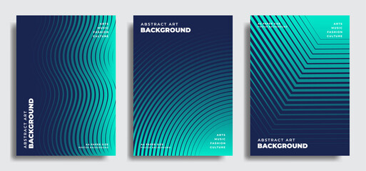 Abstract Minimal Poster Background. Teal Color Geometric Pattern. Blank Template for Flyer Post.