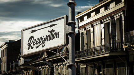 Obraz premium Street Sign to Recognition