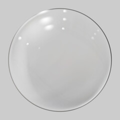 Realistic glass sphere. Transparent ball, realistic bubble