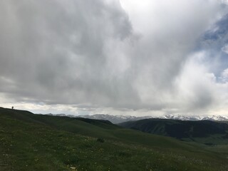 clouds over the mountains