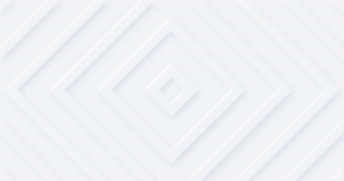 4k abstract light white diamond shapes with soft shadow. 3d clean embossed art background. Pure female basic animated cover. Universal elegant minimal BG pattern. Halftone digital social media frames