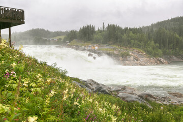 Waterfall Laksforsen, Norway