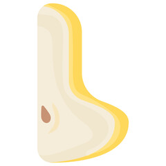 
Fruit alphabet letter L, flat vector icon

