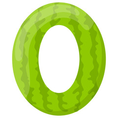 
Preschool counting learning number 0, flat icon image  
