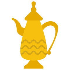

an old fashioned teapot named dallah 
