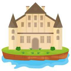 
A flat icon vector denoting castle 
