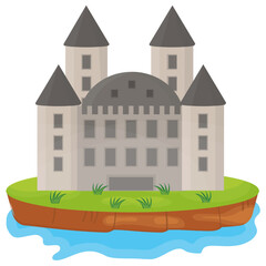 
A flat icon vector denoting castle 
