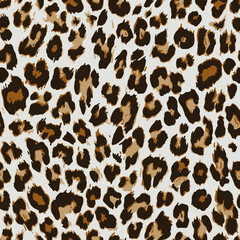 Vector seamless pattern. Leopard skin texture