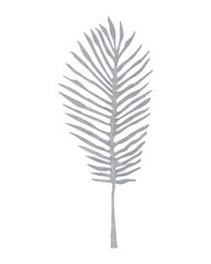 silver tropical leaves drawn with marker (600 DPI)