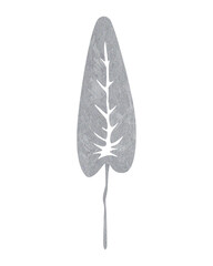 silver tropical leaves drawn with marker (600 DPI)