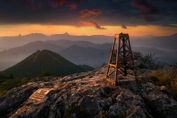 Sunrise at Pagasarri mountain in Bilbao