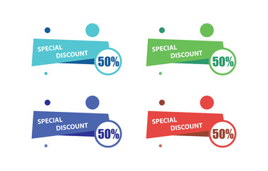 Fototapeta na wymiar set of discount labels for sale vector design illustration