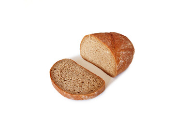Sliced bread isolated on a white background. Fresh Bread. Breakfast kitchen. Hunger and poverty concept.	