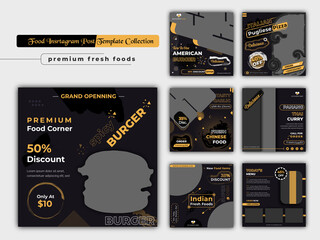 Food instagram post template collection