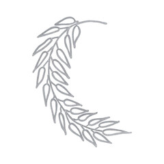 silver tropical leaves drawn with marker (600 DPI)