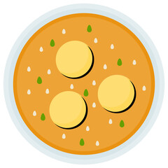 Fototapeta premium Egg soup with fresh veggies 