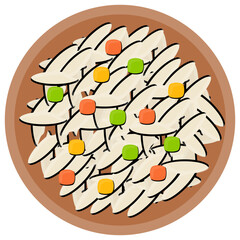 
Chinese rice with veggies for healthy diet 
