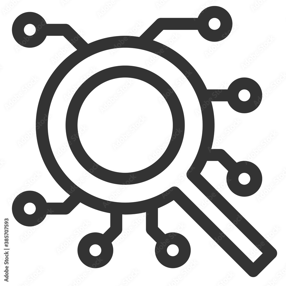 Aufkleber search engine icon. artificial intelligence concept. vector