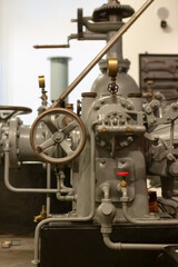 View of a classic 1934 industrial hydroelectric generator engine
