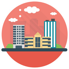 
Modern architecture, city building icon
