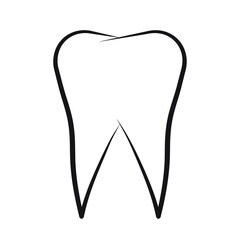 Tooth shape icon. Dental vector symbol. Dentist logo sign. Silhouette isolated on white background.