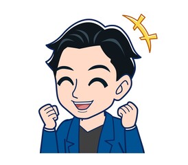 Young man in a blue jacket