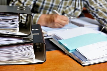person working with documents