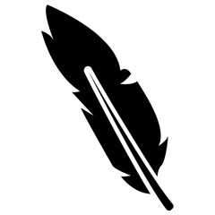 
A bird leaf in black color known as tail feather 
