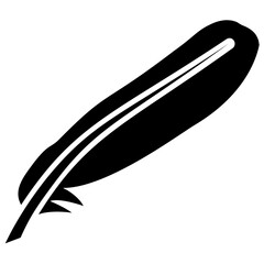 
A bird leaf in black color known as tail feather 
