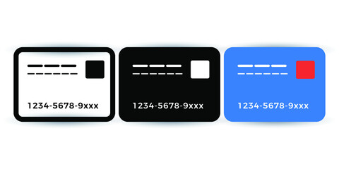Credit card icon set. Eps10 vector illustration.