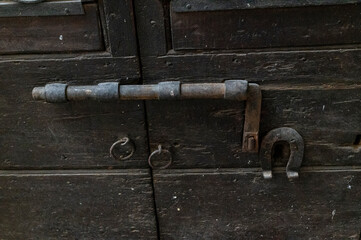 vintage latch on a historic door