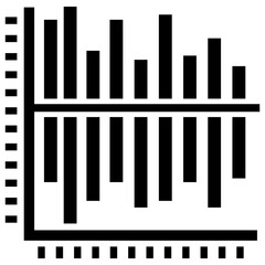 
Graphical representation of a vertical bar chart, column graph 
