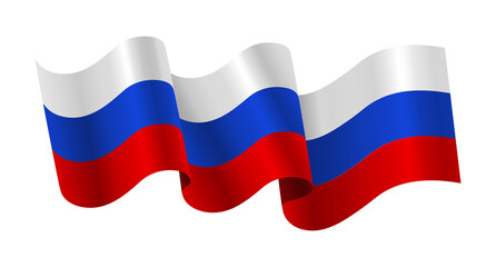 Russia Flag Vector Closeup Illustration	