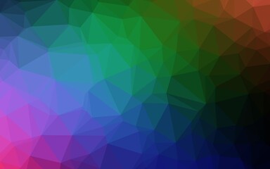 Fototapeta na wymiar Dark Multicolor, Rainbow vector shining triangular background.