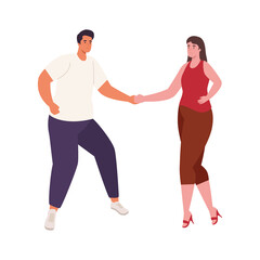 Woman and man dancing design, Music festival sound melody song musical art and composition theme Vector illustration
