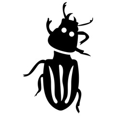 
A insect having legs with depicting  beetle 

