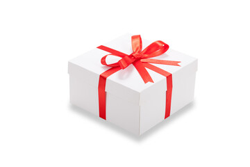 Obraz premium Gift box with red ribbon and bow